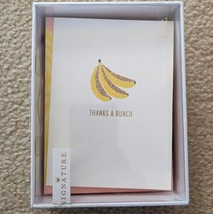 Hallmark Signature Thank You Cards 8pk + Envelopes "Thanks A Bunch" Bananas OPEN